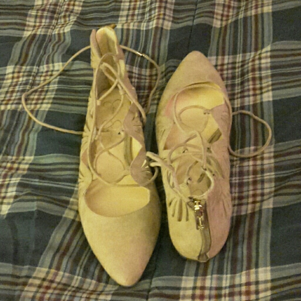 Jessica Simpson Tan Zellen Flat Sz 9.5 - Picture 4 of 6